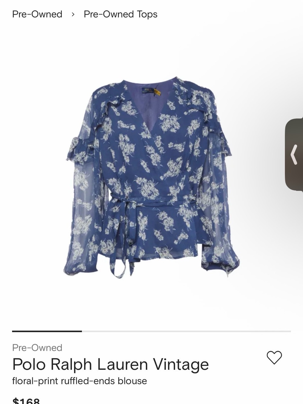 Polo by Ralph Lauren Periwinkle Blue Floral Wrap Blouse
